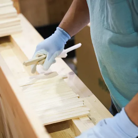 割り箸の製作過程